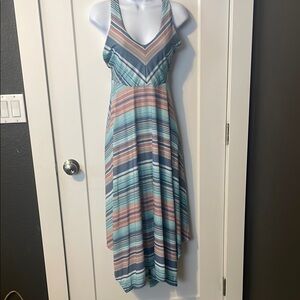 Striped Multicolor Maxi Dress with built in bra